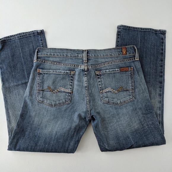 7FAM | Crop Bootcut with Decorative Rhinestones 28 - Picture 3 of 8